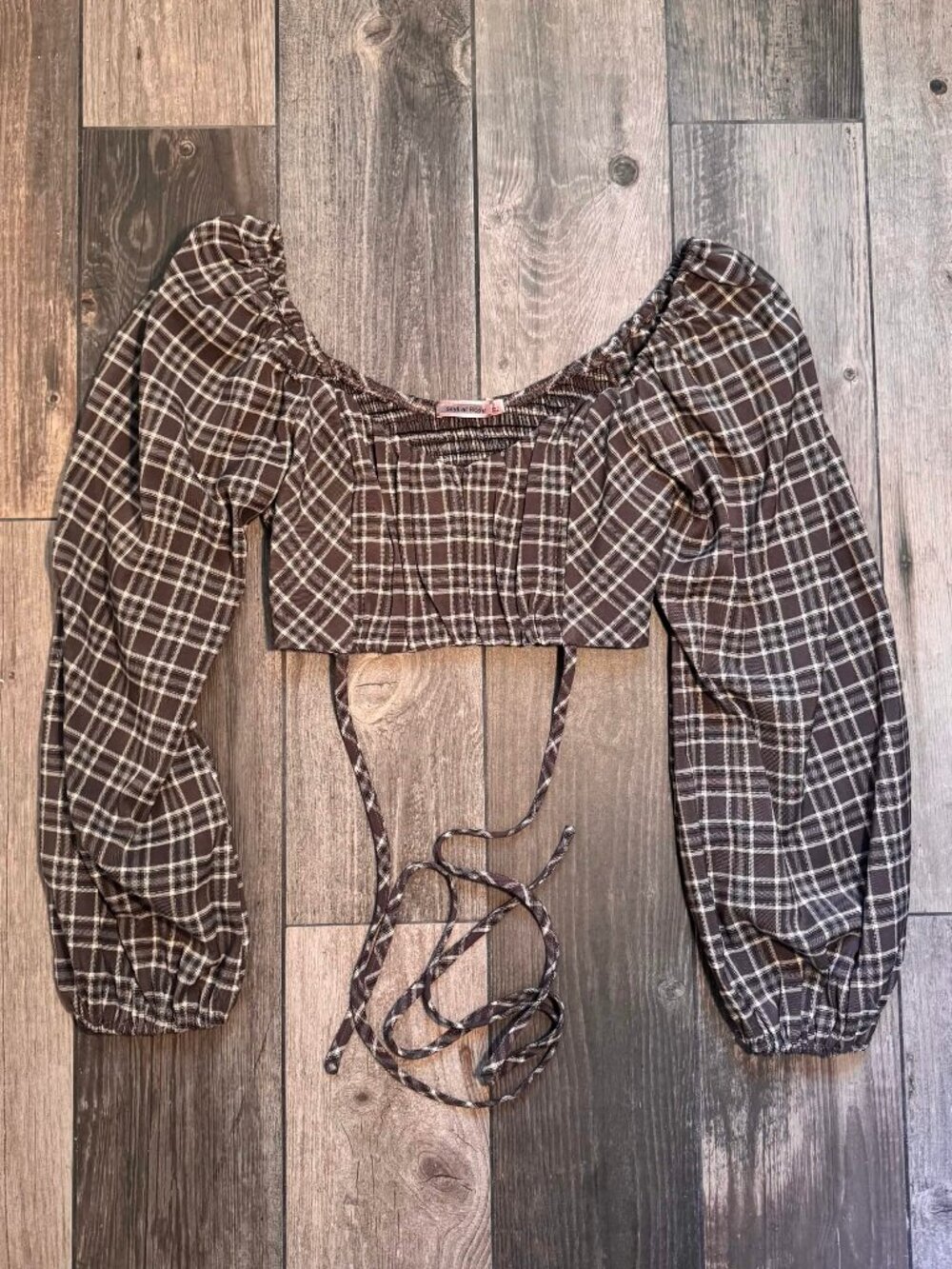 SkyLar Rose Plaid Crop Top Size S